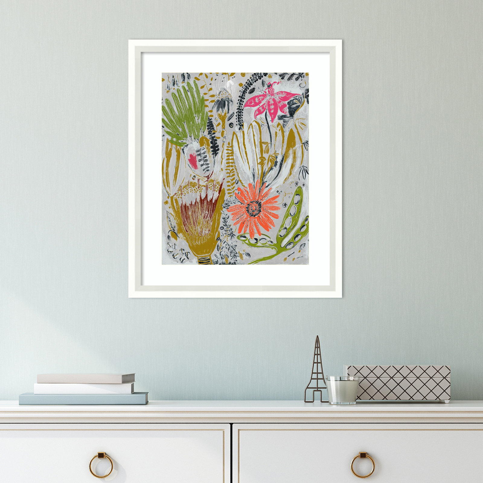 Tropical Blooms by Maya Woods, White, 14" W x 17" H