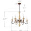 Lustre à 6 lumières de style bougie à DEL classique