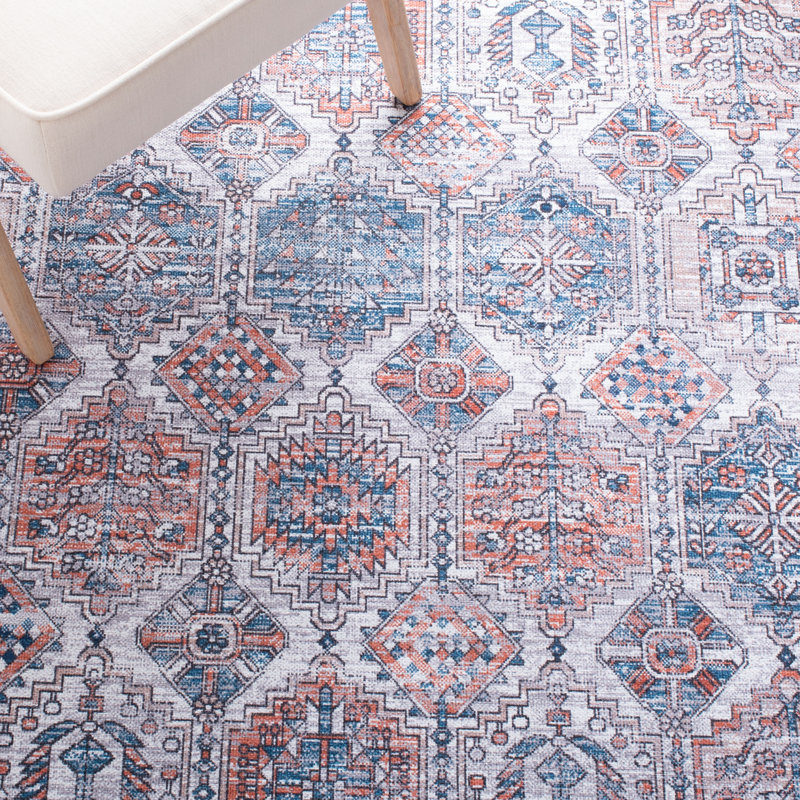 Alshawn Performance Machine Washable Oriental Rug, Round 6'7"