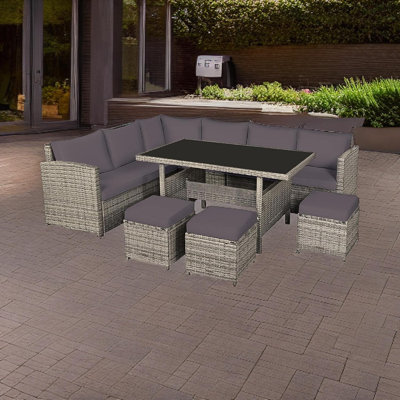 Lipan 9 - Person Garden Lounge Set with Cushions