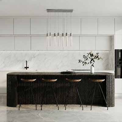 Modern 7 Light Chrome Kitchen Island Pendant