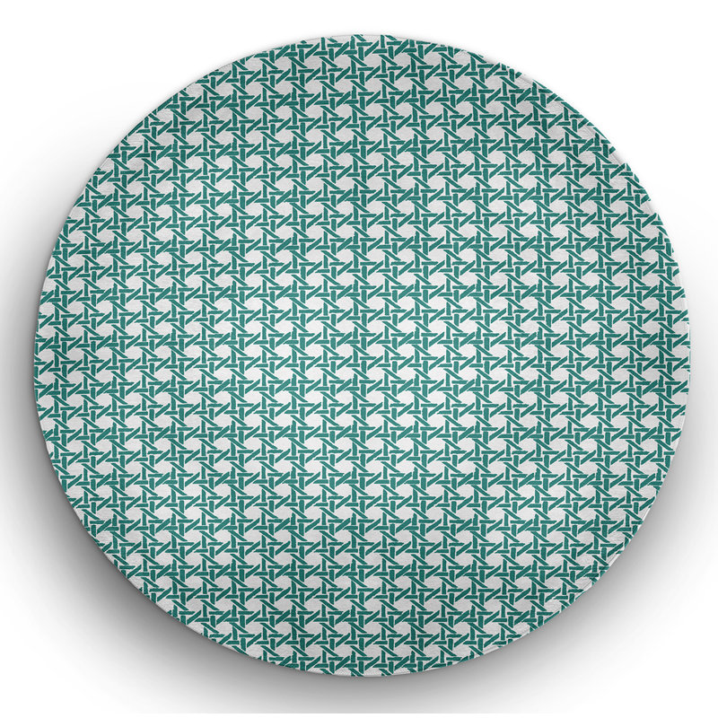 Chenille Geometric Indoor Rug, Round 5'