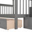 Lit superposé gris, avec tiroir, rangement et garde-corps pour le rangement fonctionnel de la chambre à coucher-130164884