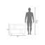 Chariot-console Joge de 37,4 po de largeur avec six tablettes, roulettes, table de vestibule, table d'appoint, table de salon, blanc