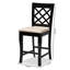 Upholstered Counter Stool with Solid Wood Frame-1131516094