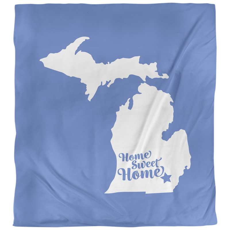 Housse de couette simple anne arbor home, Bleu, Microfibre