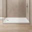Base de douche rectangulaire 60 po x 36 po, conception à seuil simple en acrylique blanc avec drain central, surface antidérapante-119120458