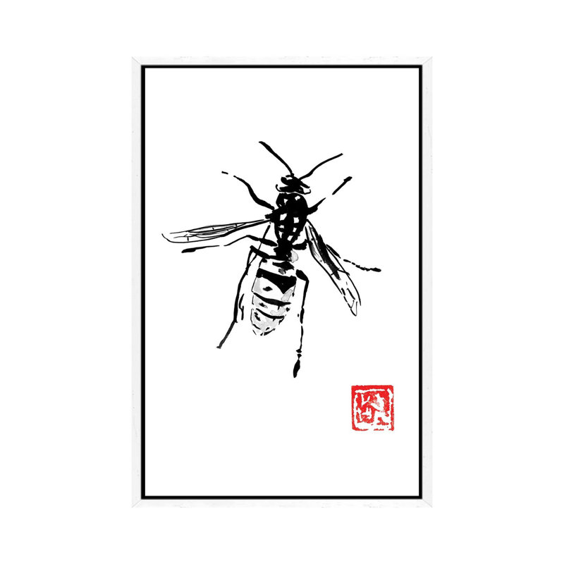 Wasp by Péchane - Print on Canvas, White Framed, 152.5 cm H x 101.5 cm W