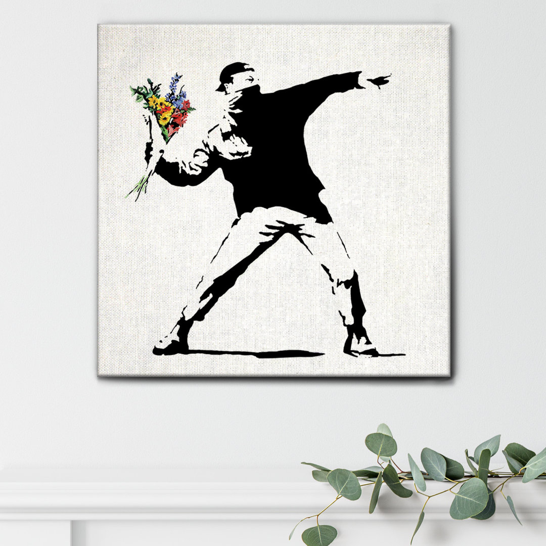 Leinwandbild Lanciatore di Fiori von Banksy