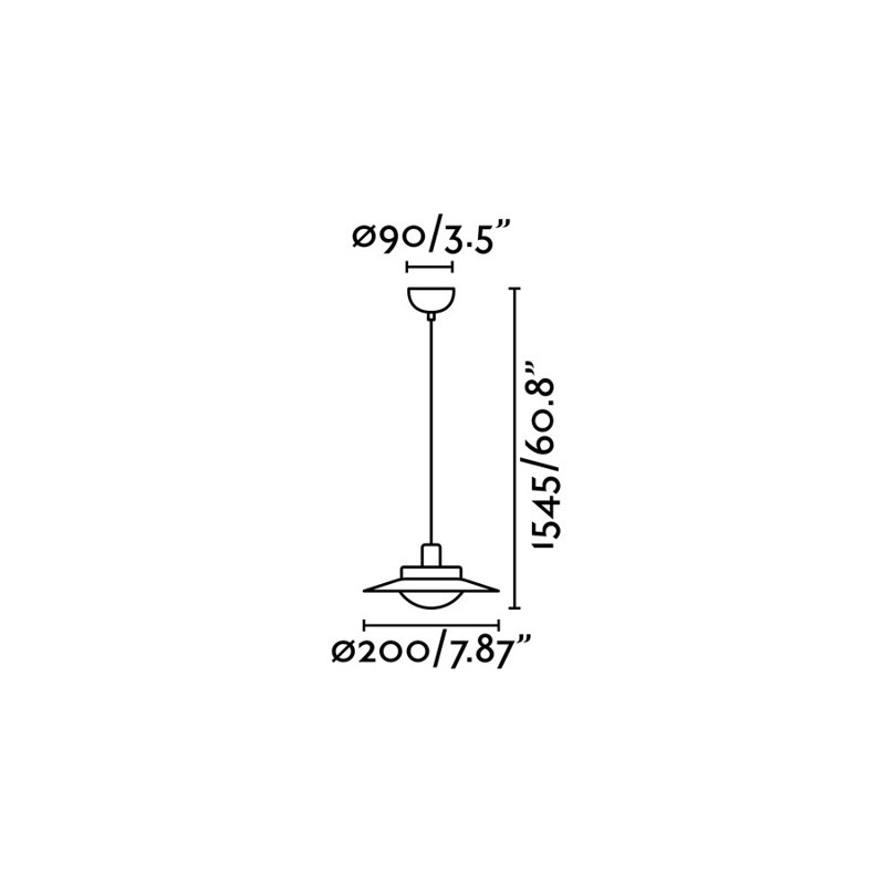 Hale 1 - Light Cone Pendant, Black, Black/Copper