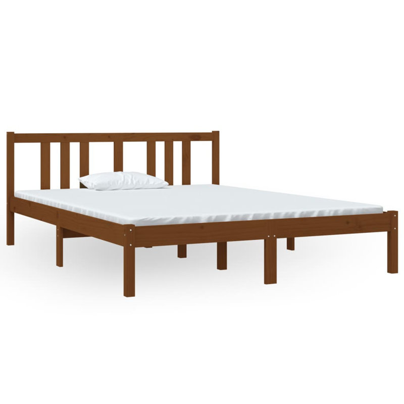 Bed Frame Solid Wood, honey brown, 90 x 200cm