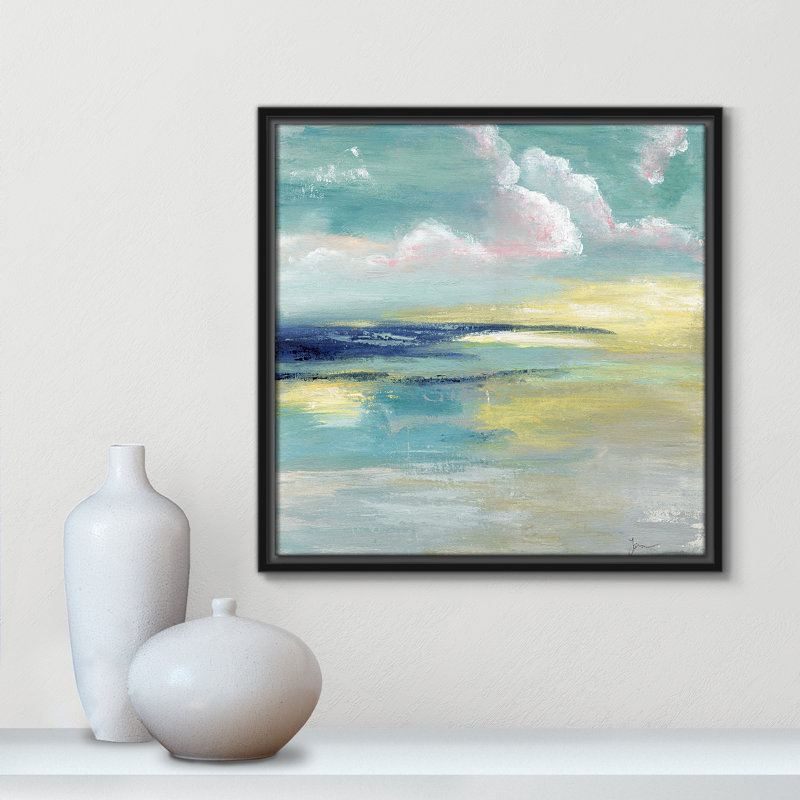 «Bertie Ocean View» par Tava Studios - reproduction d'art, Toile avec cadre noir, H 17,5 po x l 17,5 po x P 2 po