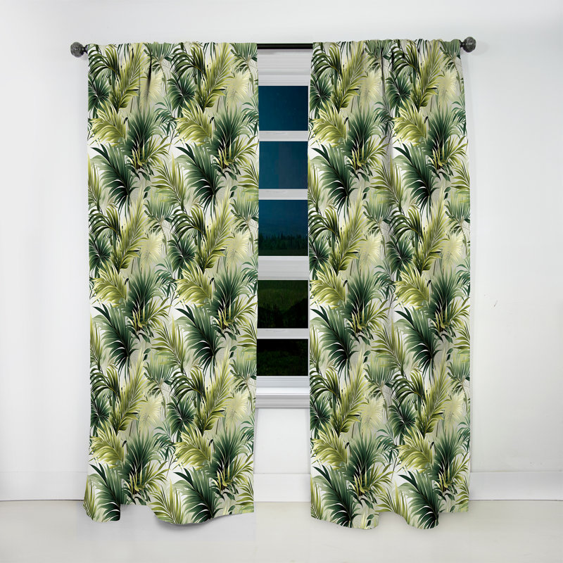 Motif tropical I - rideau en velours tropical - obscurcissant - 1 panneau, L 52 po x L 84 po