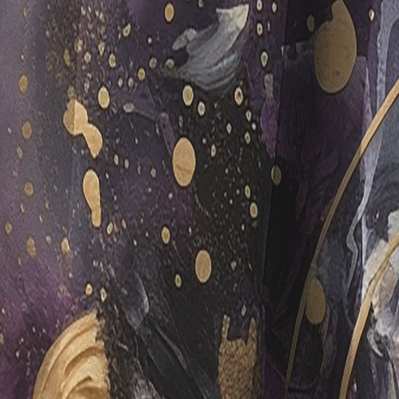 Rideau occultant en marbre doré mauve à encre liquide - mauve abstrait, L 52 po x L 120 po