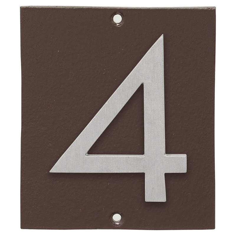 Plaque d'adresse verticale à 1 ligne flottante, Bronze romain / aluminium brossé, Oui