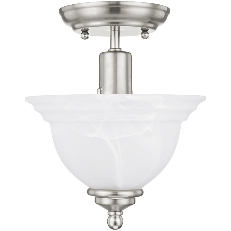Glass Semi Flush Mount, Brushed Nickel
