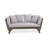 Modern Coastal Outdoor Acacia Wood Expandable Convertible Patio Sofa Bed Daybed with Cushions, Adjustable Armrests for Poolside, Porch-2038532350
