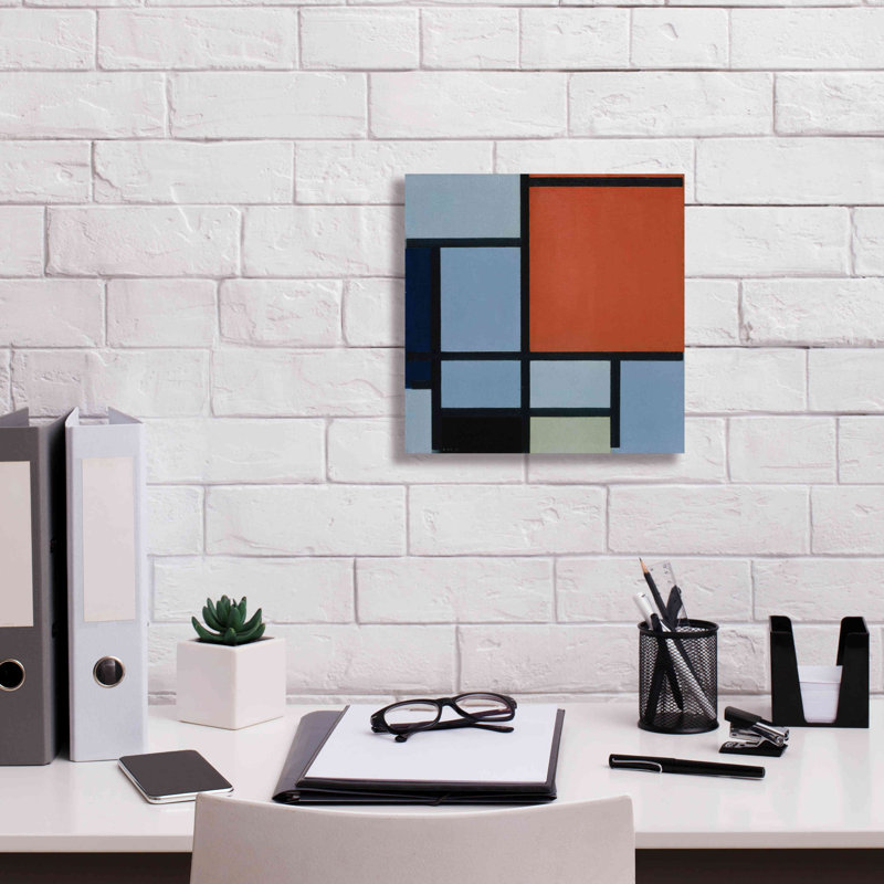 «Eunita Composition 1921 on Canvas» par Piet Mondrian, reproduction, H 12 po x l 12 po x P 0,75 po