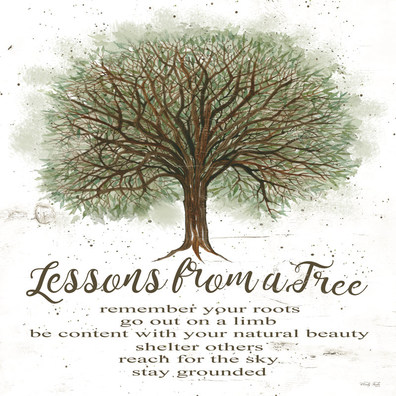 " Lessons From A Tree " by Cindy Jacobs, No, Black Framed Canvas, 30"H x 30"W