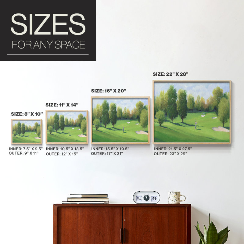 Fairway Shot I -Framed Print - Restickable, 11" H x 14" W, Natural