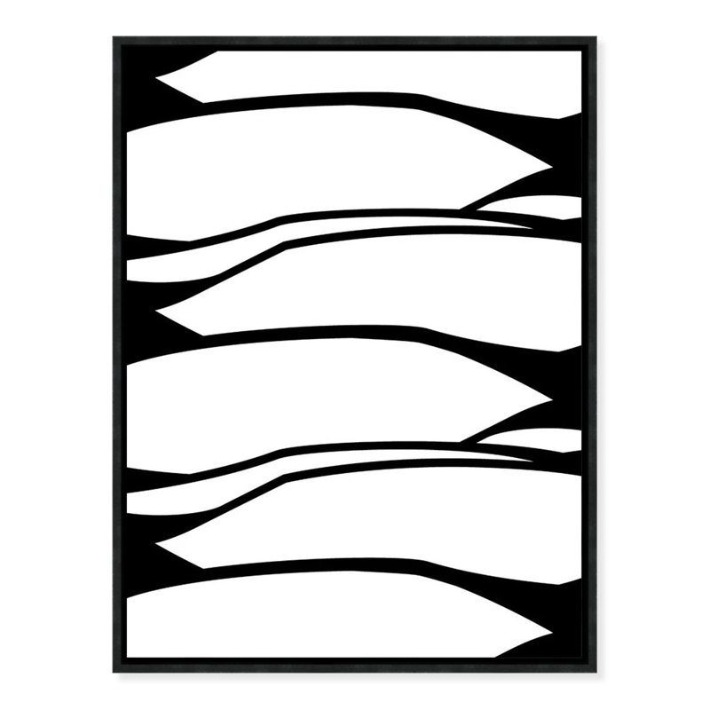 Lames - reproduction sur toile, H 24 po x l 18 po x P 1,5 po, Toile avec cadre flottant noir