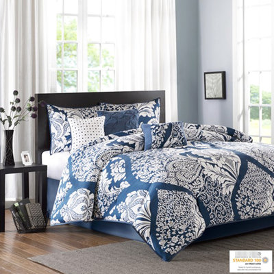 Édredon très grand 7 pièces - Coussin décoratif en coton indigo