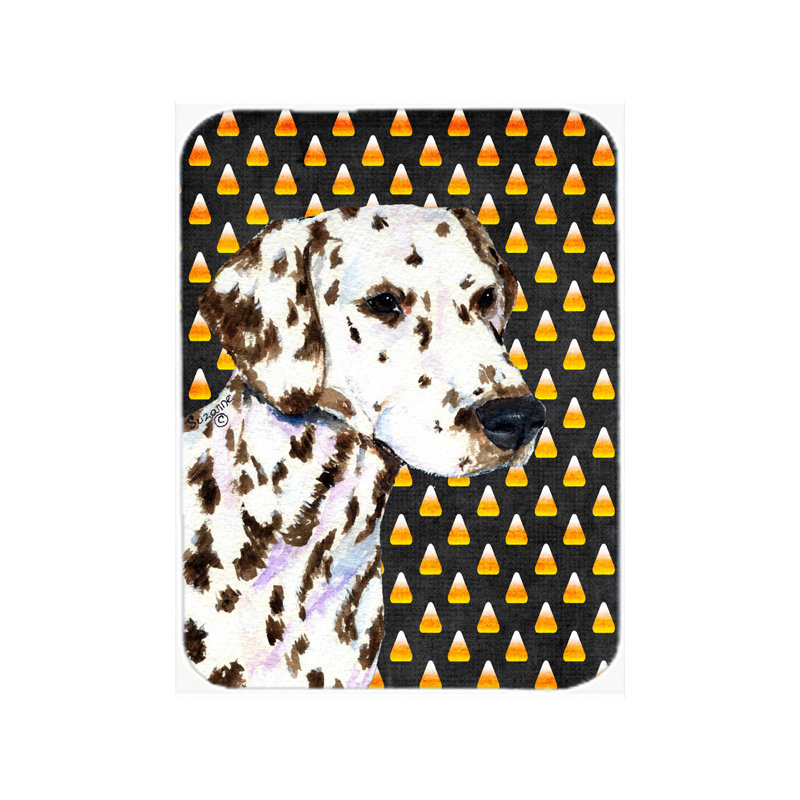 Planche à découper en verre caroline trésors dalmatien Halloween Candy Corn