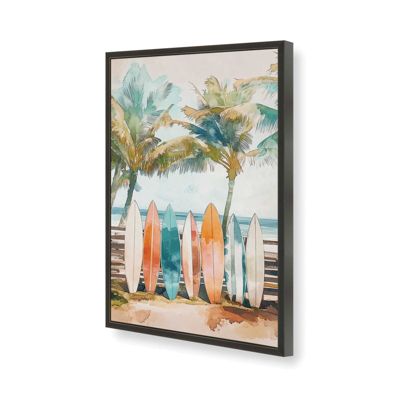«Tropical Board», reproduction encadrée, H 21 po x l 17 po, Noir satiné