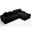 Canapé modulaire surdimensionné en nuage, canapé en L, canapé-lit convertible au sol, sans assemblage, huit coussins, sac à magazines 3 en 1, velours côtelé, noir-984085200