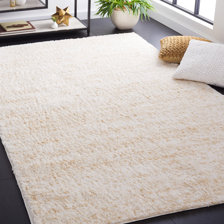 Abdiladif Shag Flokati Area Rug In Ivory & Beige