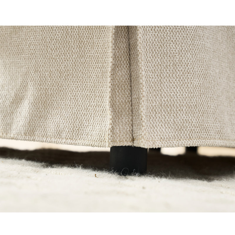 Canapé modulaire à 5 places, canapé en forme de L beige, revêtu de tissu doux et canapé modulaire d'optimisation de l'espace, convertible, fabrication en tissu d'ameublement