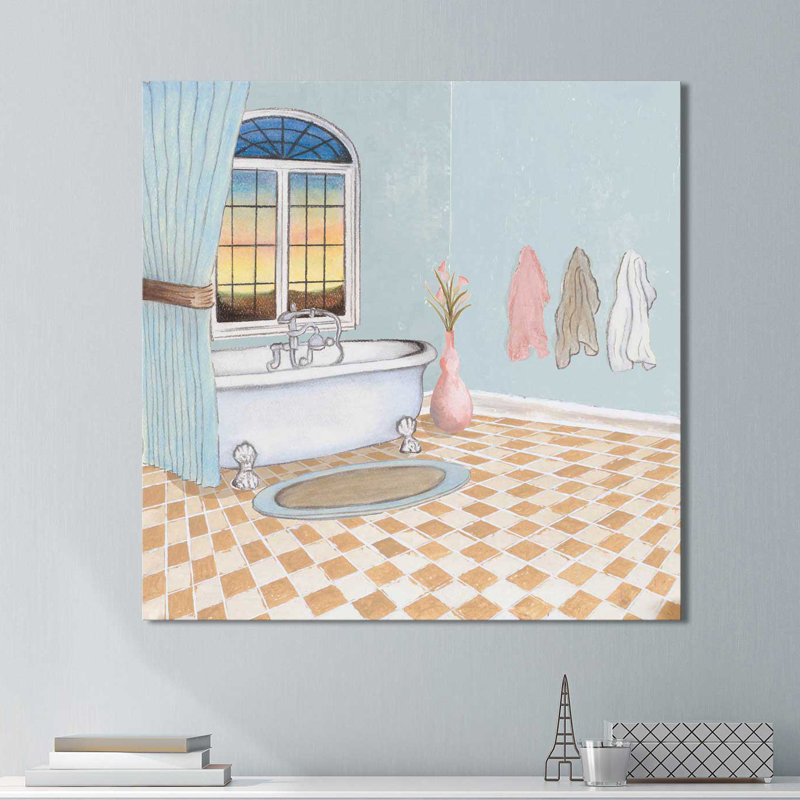 «Pastel Bath I», impression, H 18 po x l 18 po x P 1 po, Toile tendue