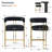 Rienna 25" Upholstered Gold Chenille Solid Back Counter Stool-1512341801