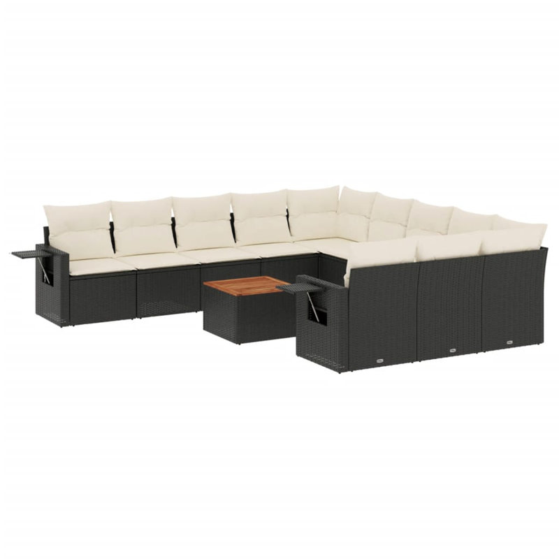 Vidaxl Garden Sofa Set Black