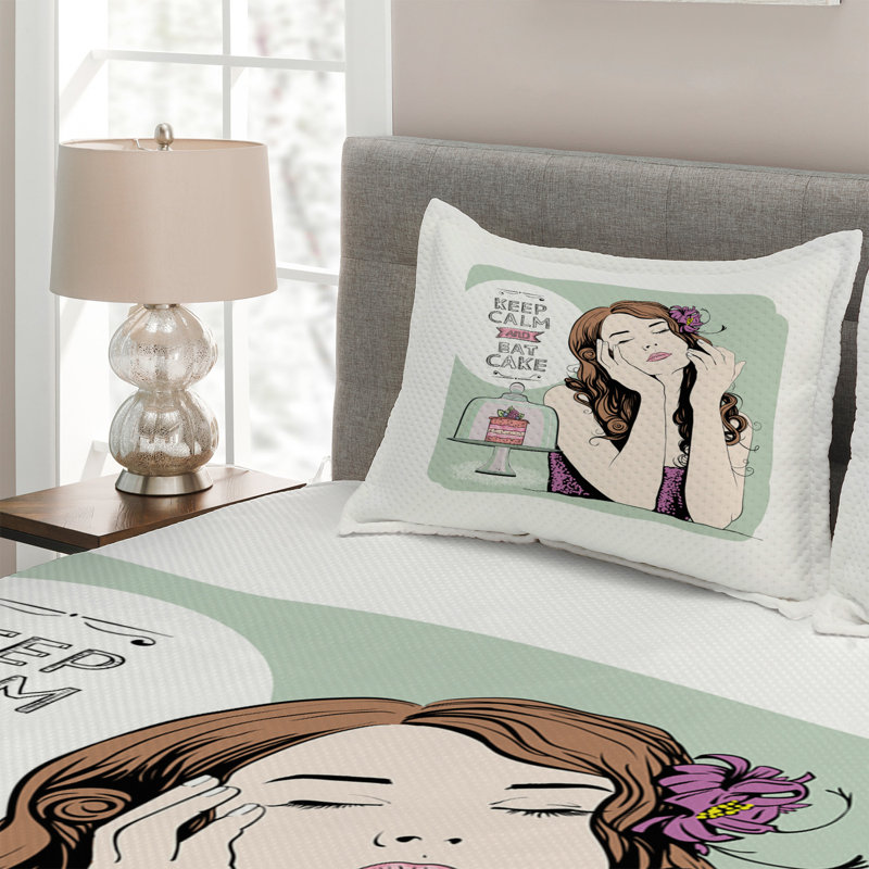 Keep Calm Coverlet, King Bedspread + 2 Shams