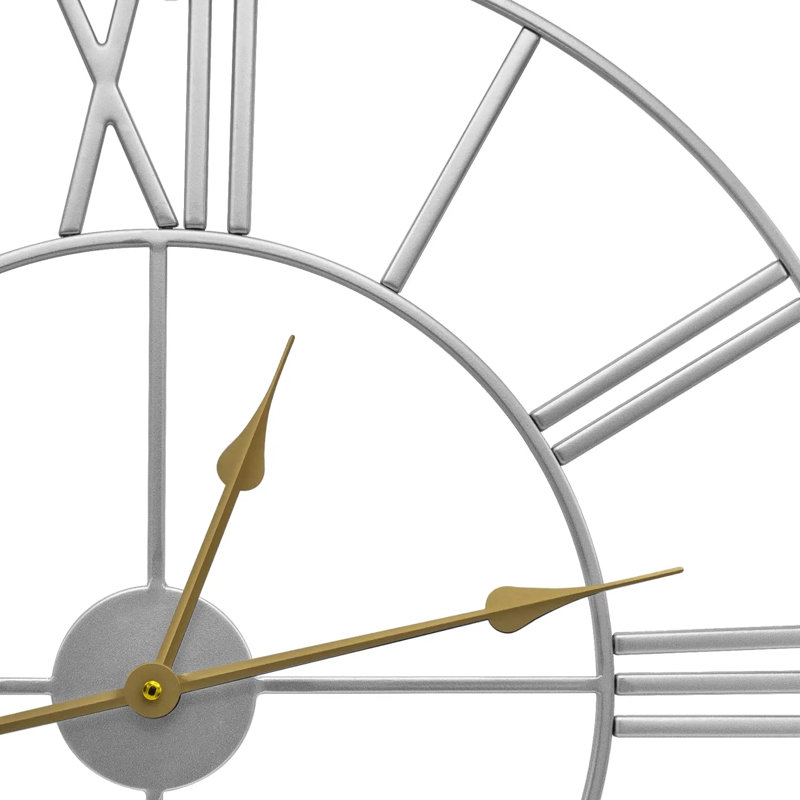 Horloge murale en métal - Blanc 60 Diamètres, Argent