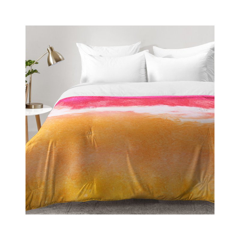 Ensemble d'édredon tangerine Laura Trevey, Édredon pour lit simple TG + 1 taie décorative