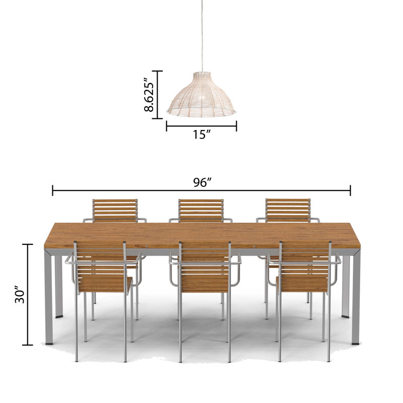 15"W 1-Light White Painted Rattan Pendant