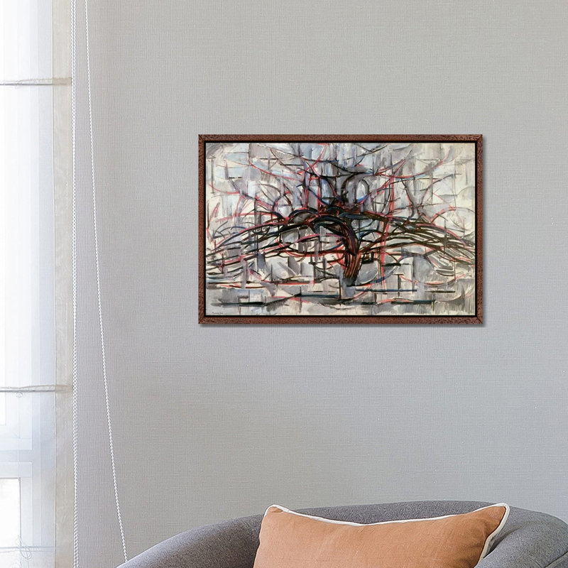 Tree, 1911 by Piet Mondrian - Wrapped Canvas Print, Brown Framed, 66.04 cm H x 45.72 cm W