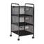 Chariot de rangement roulant Mind Reader avec tiroirs amovibles, organisateur polyvalent pour le bureau, filet métallique, noir