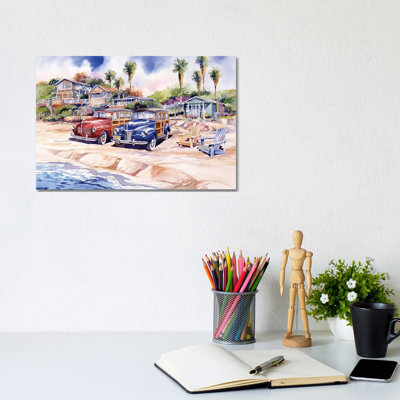 Two Woodies At Crystal Cove by Bill Drysdale - Wrapped Canvas Gallery-Wrapped Canvas Giclée
