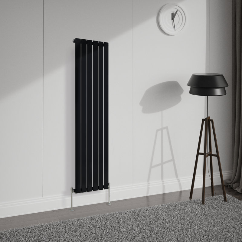 Shonna Vertical Double Flat Panel Radiator, Normal Black, 160cm H x 54.4cm W