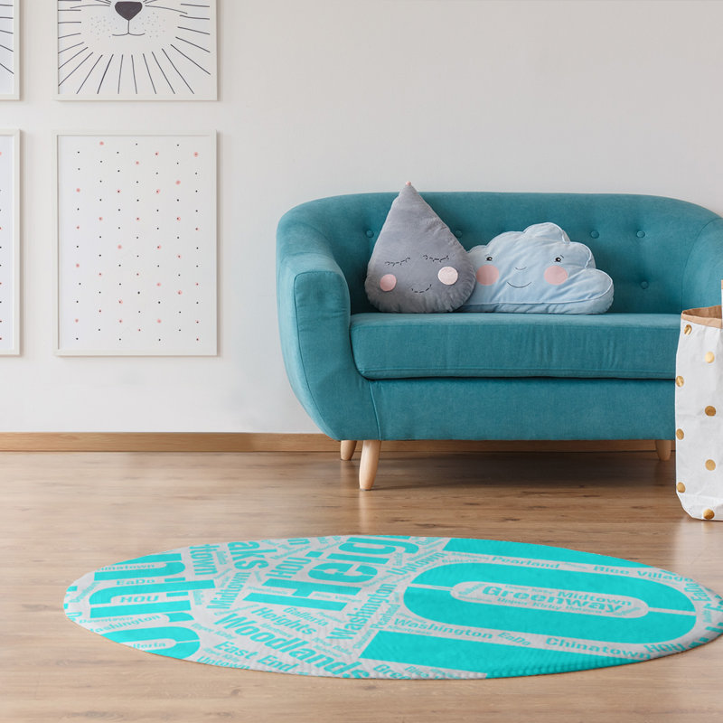 Chenille Indoor Rug, Round 5'