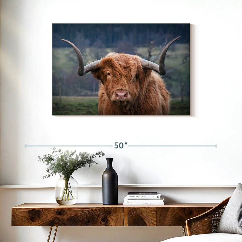 Brampt Wooly Highland Cow, H 24 po x l 36 po