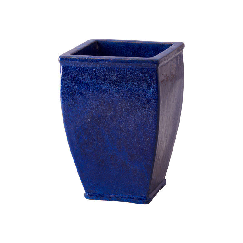 Odi Handmade Ceramic Planter, Blue, 20" H x 13" D x 13" W