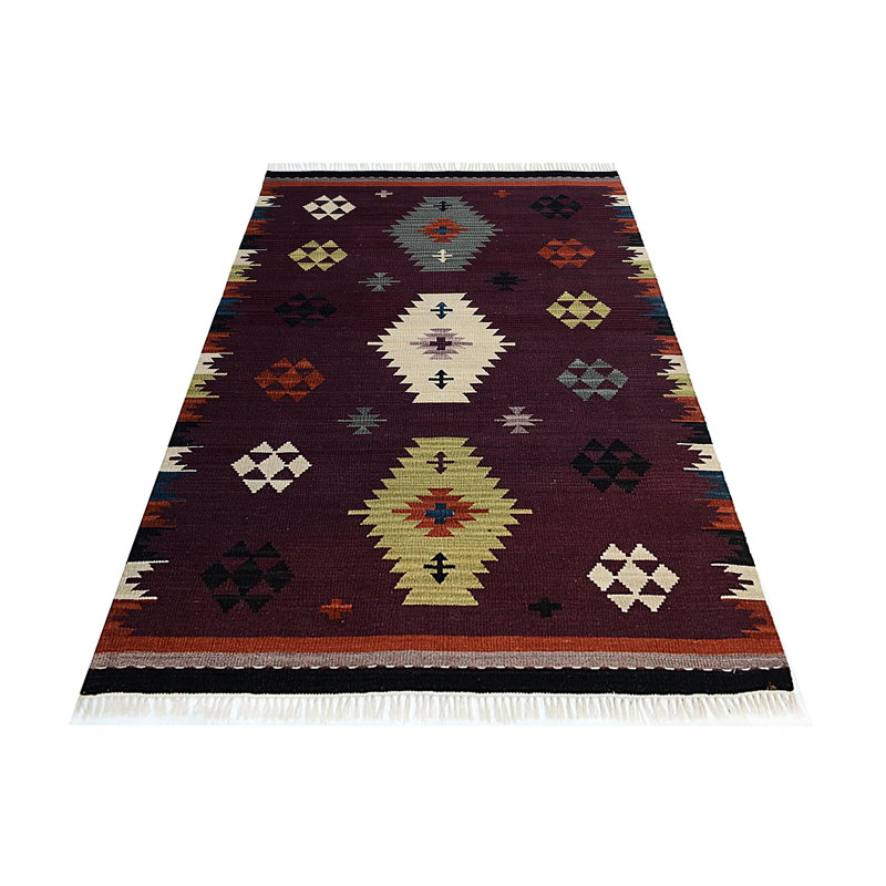 Southwestern Wool Hand Woven Area Rug, Rectangle 125 x 185cm