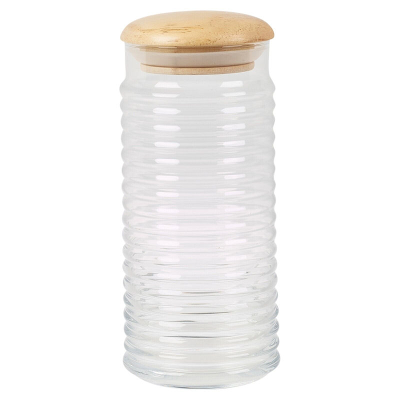 Glass Jar - Set of 2, 18cm H x 15cm W x 15cm D