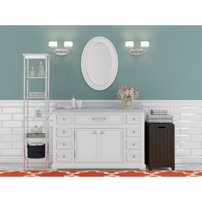 Derby 48" Carrara White Marble Countertop Bath Vanity with Mirror