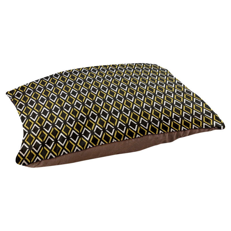 Coussin Byrge, Très grand (l 52 po x P 42 po x H 17 po), Noir / jaune / bleu sarcelle