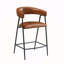 Counter Stools Set Of 2, Pu Upholstered Counter Stools With Iron Frame, Backrest, Footrest, Arm Counter Stools For Home Bar, Kitchen Counter